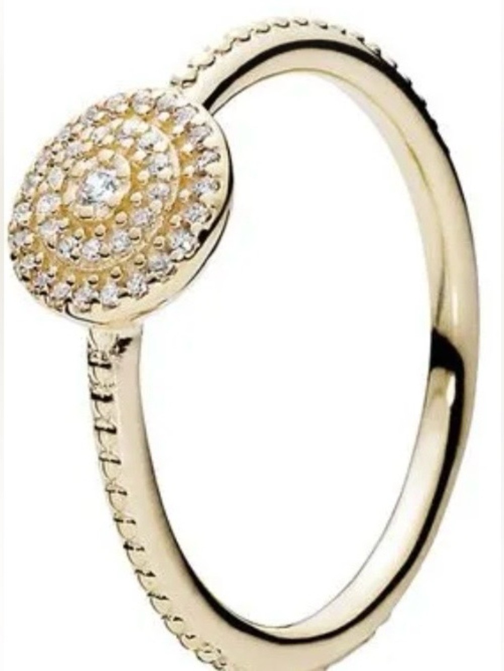 Pandora Radiant Elegance 14K Gold CZ Ring 150184CZ Size 54